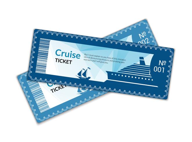 Ship cruise tickets vector