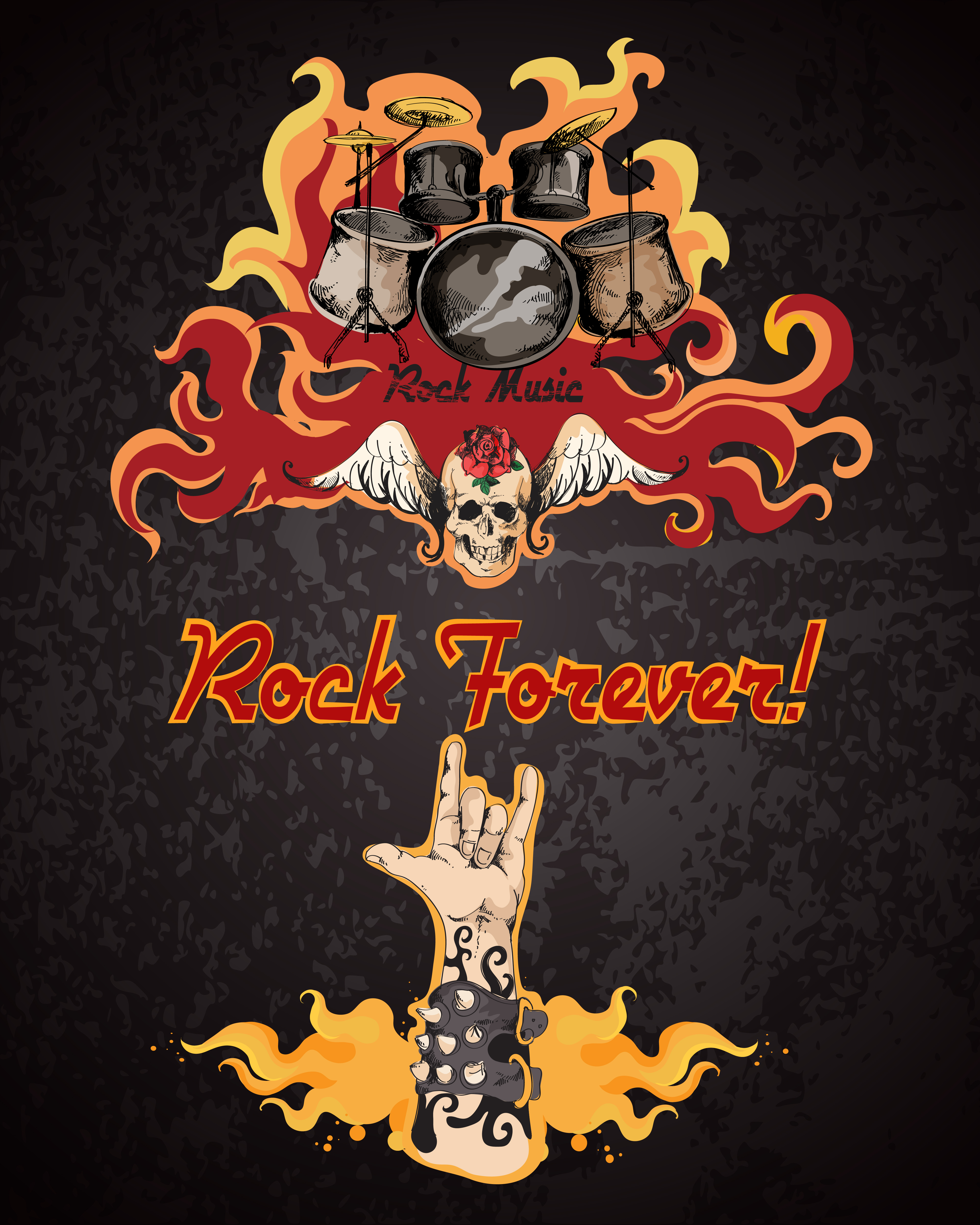 Rock Festival Of Heavy Music Poster Stock Illustration - Download Image Now  - Rock Music, Concert Poster, Rock - Object - iStock