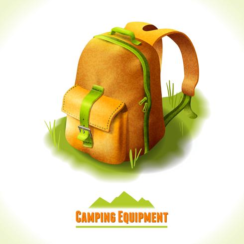 Camping symbol backpack vector