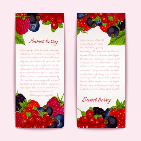 Berries banners vertical vector