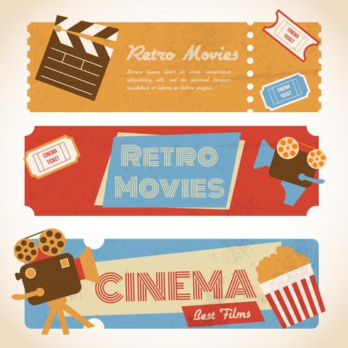 Retro movie banners vector