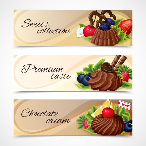 Sweets banners horizontal vector