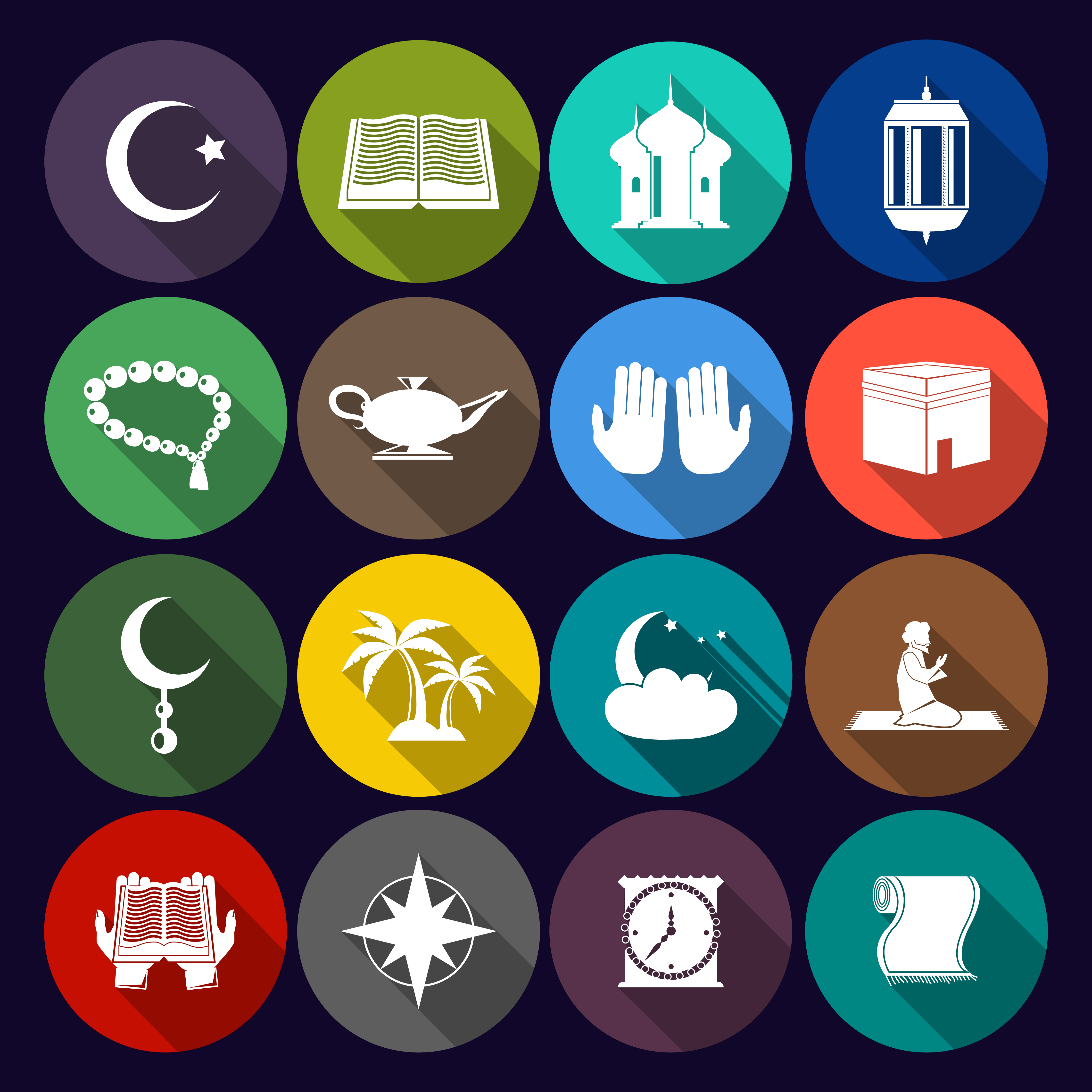 Islamic Symbols Icons By Chananan Symbols Colorful Backgrounds | Sexiz Pix