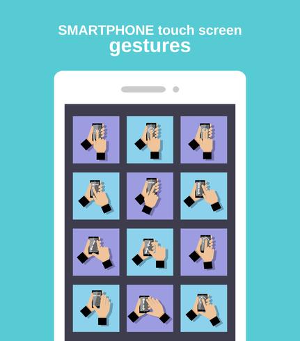 Touch gestures on smartphone vector