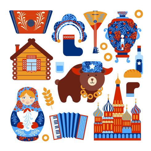 Set de viaje rusia vector