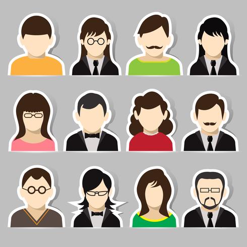 Avatar sticker set vector