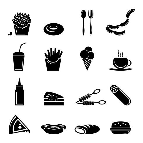 Iconos de comida rápida vector