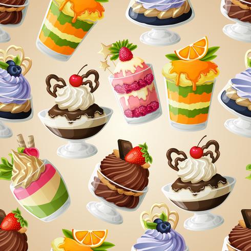 Sweets dessert seamless pattern vector