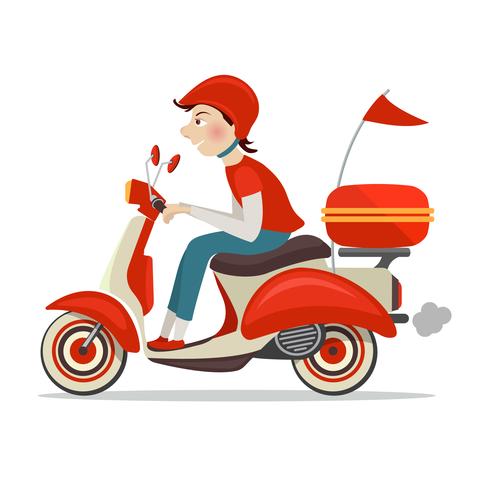 Scooter delivery icon vector