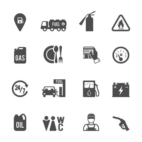 Fuel Pump Icons Set vector