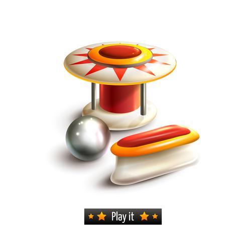 Pinball set isolated vector