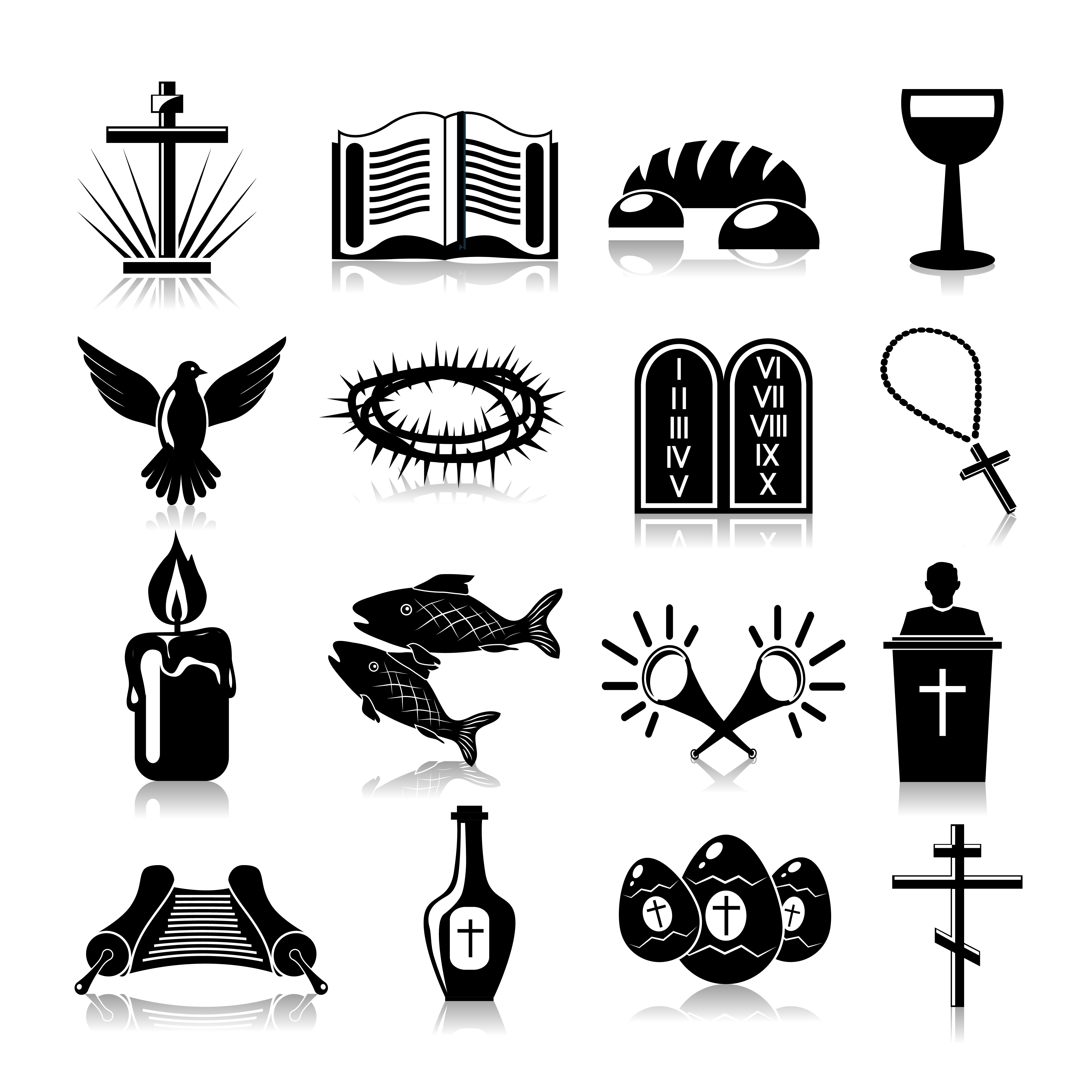 Christianity icons set black - Download Free Vectors, Clipart Graphics