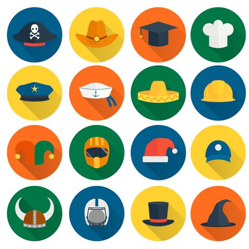 Hat Flat Icons vector