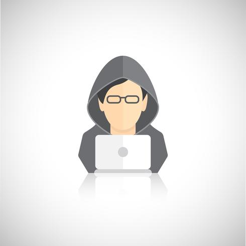 Hacker iconos planos vector