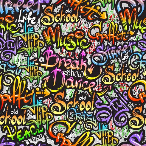 Graffiti palabra sin patrón vector