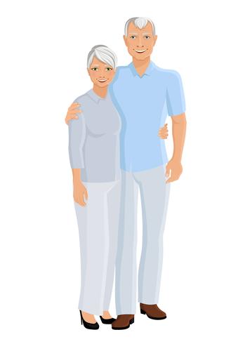 Senior couple full length vector