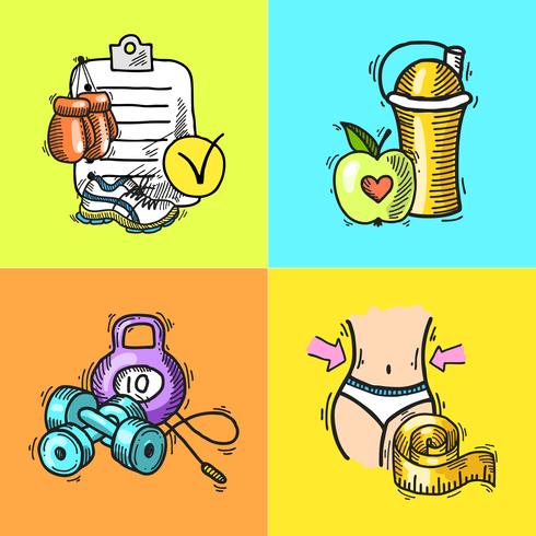 Fitness sketch illustration 454537 Vector Art at Vecteezy