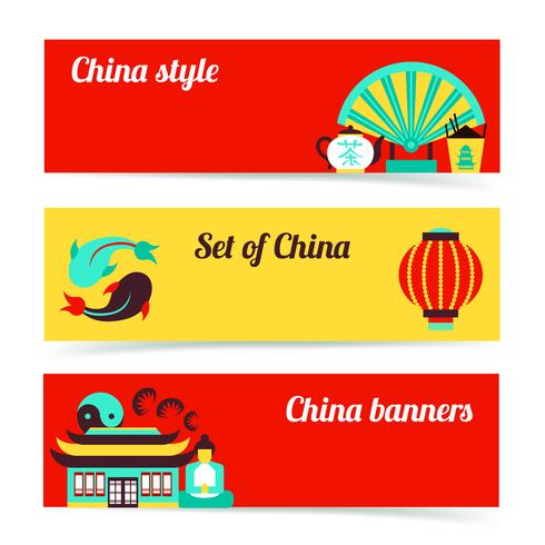 Conjunto de banners de China vector