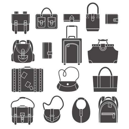 Conjunto de iconos de bolsas vector