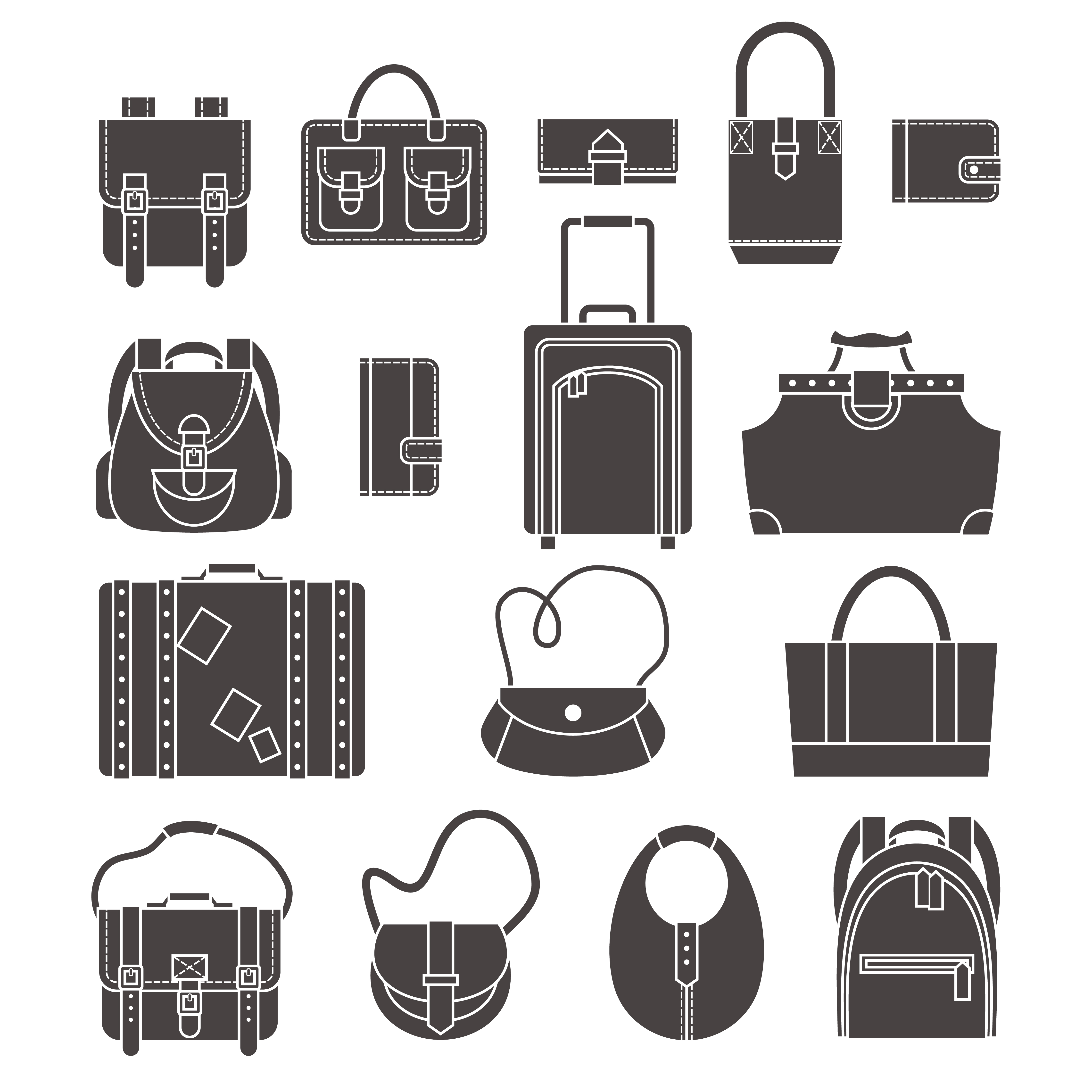 Bags icons set 454565 Vector Art at Vecteezy