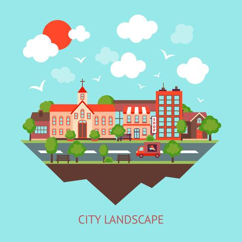 Fondo de paisaje de la ciudad vector