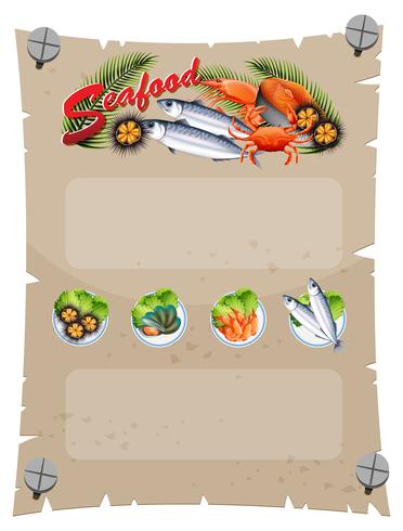 Plantilla de banner con mariscos frescos vector