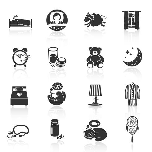 Iconos de tiempo de sueño vector