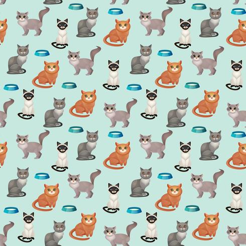 Cats seamless pattern vector