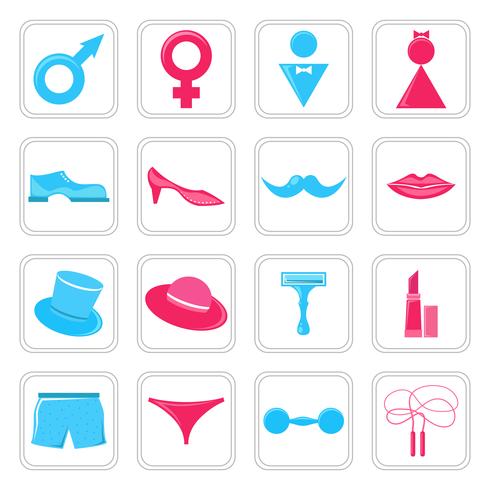 Gender icons set vector