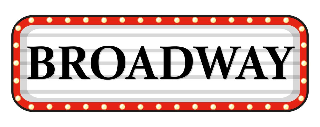 Broadway sign with red frame vector