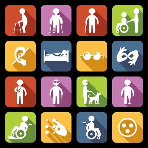 Disabled Icons Set Flat vector