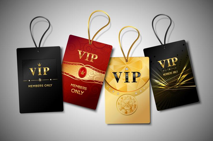 Conjunto de diseño de etiquetas vip vector