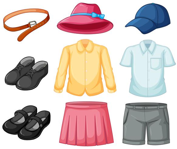 Girl and boy uniform set vector