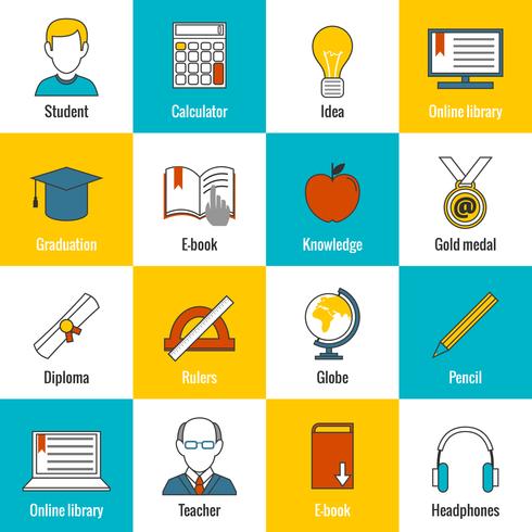 Education Icons Flat vector