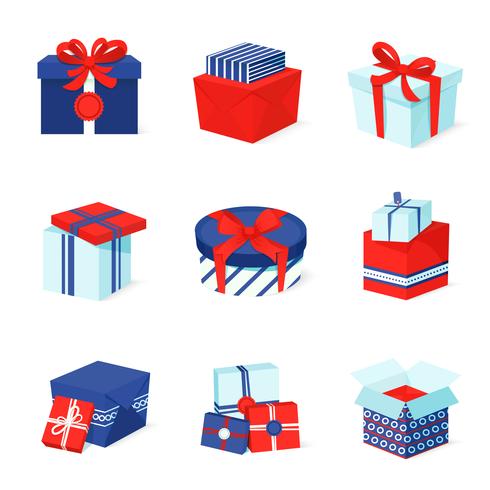 Gift box icons set vector