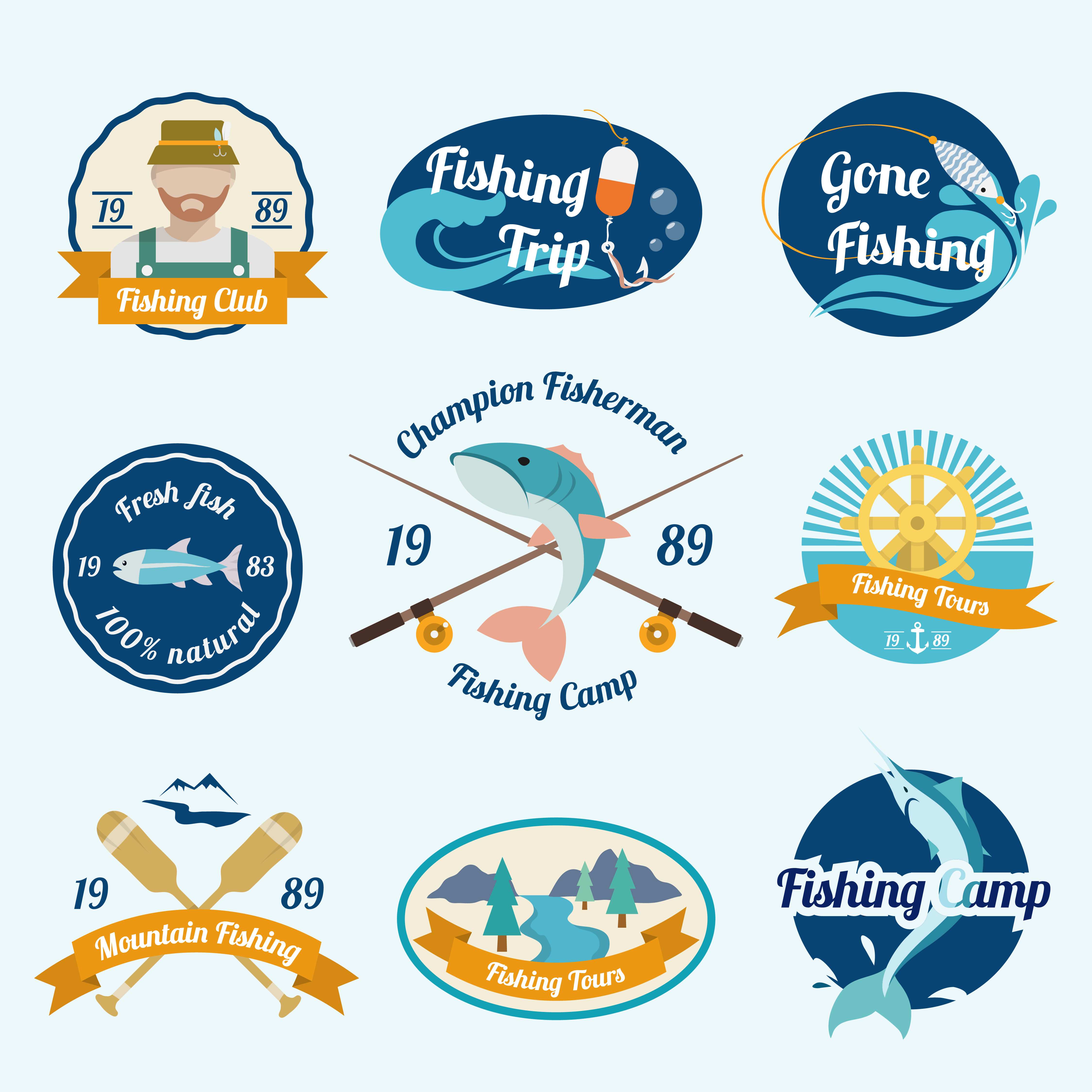 Download Fishing label set - Download Free Vectors, Clipart ...