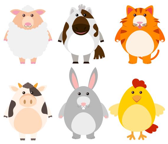 Animals with happy smile vector