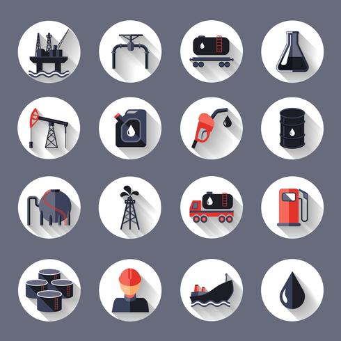 Oil industry icons set vector