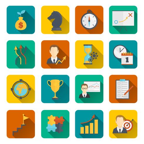 Business strategy planning icon flat vector