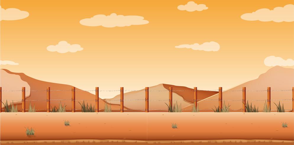 Escena con desierto y colinas vector