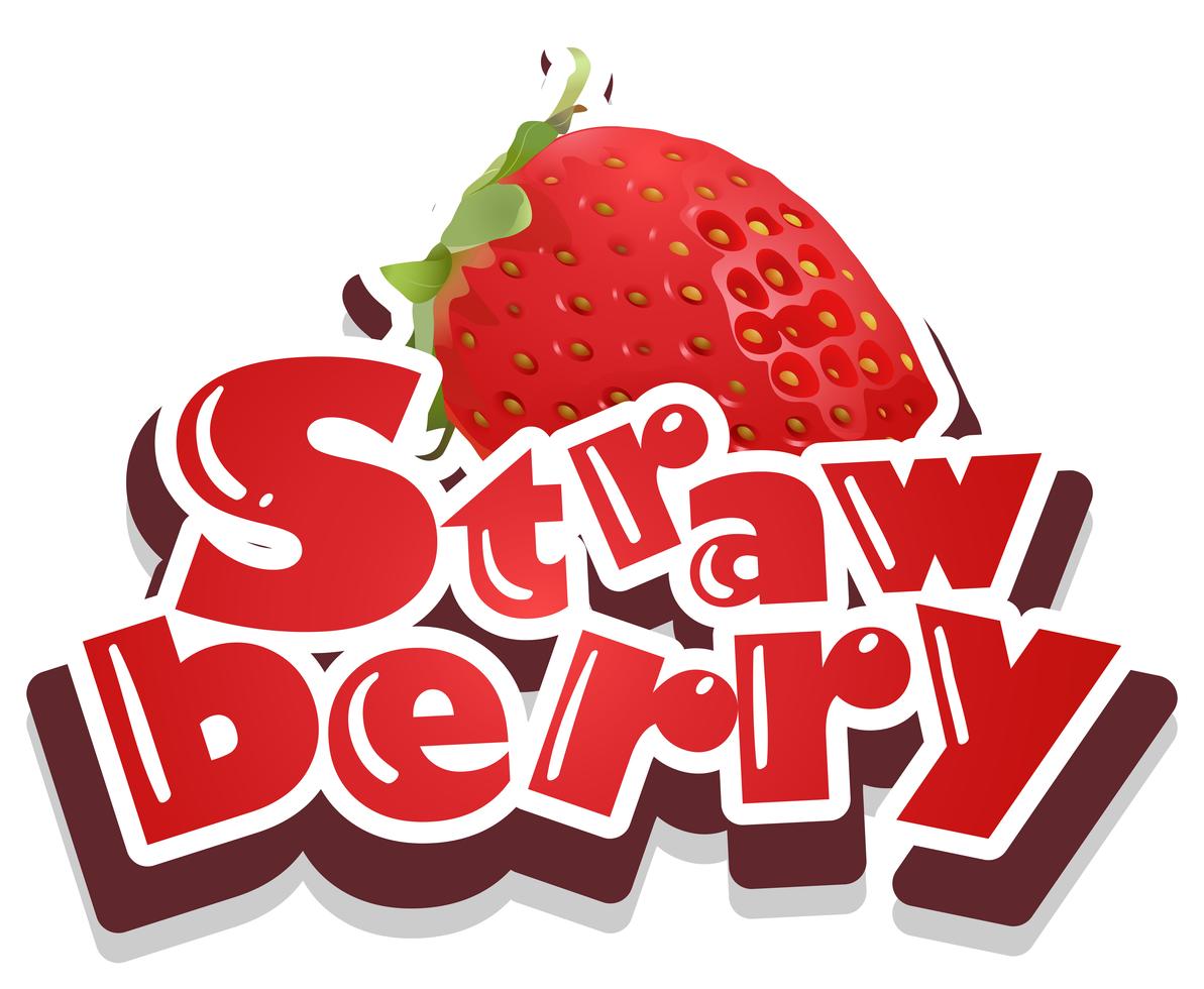 Font design with word strawberry 454817 Vector Art at Vecteezy