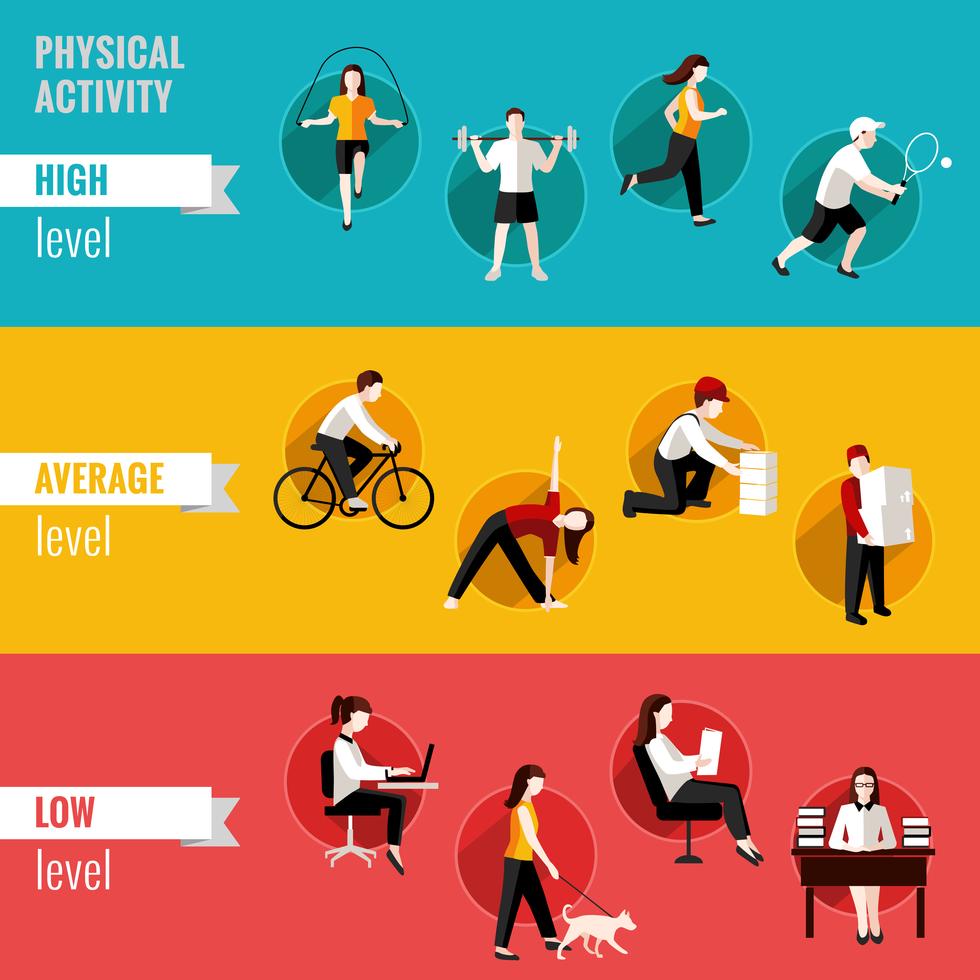 Physical activity horizontal banners 454832 Vector Art at Vecteezy