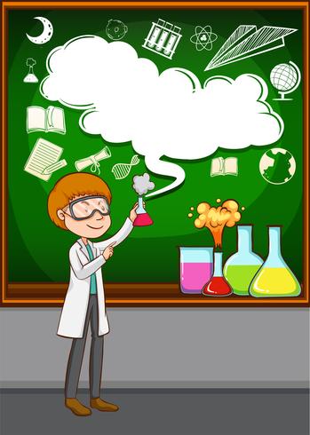 Scientist doing experiment in the lab vector
