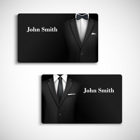 Businessman suit card set vector