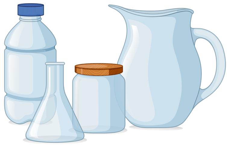 Different types of containers vector