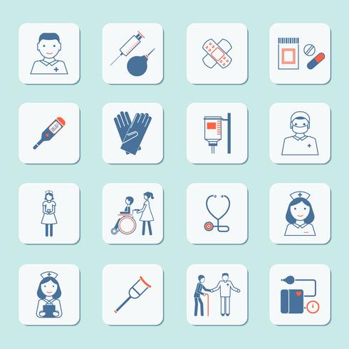 Nurse icon set vector