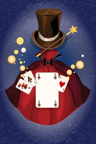 Magician colored background vector