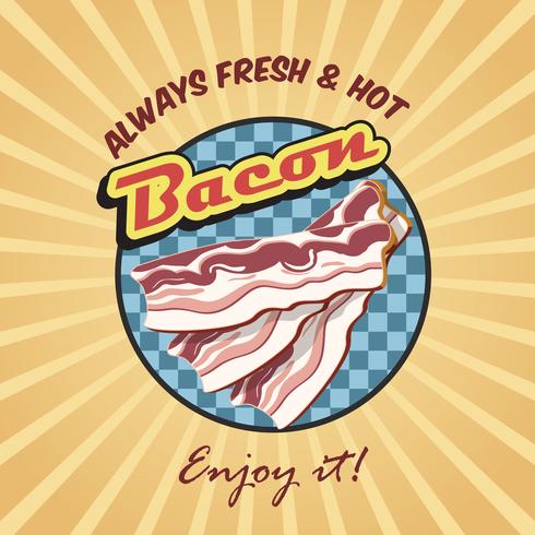 Bacon retro poster vector