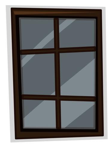 Window with wooden frame vector