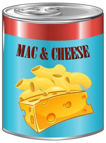 Mac and cheese in aluminum can vector